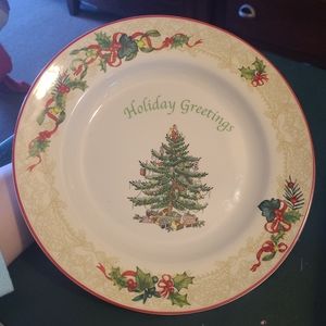Spode Christmas Tree Holiday Greetings 10.5” Plate